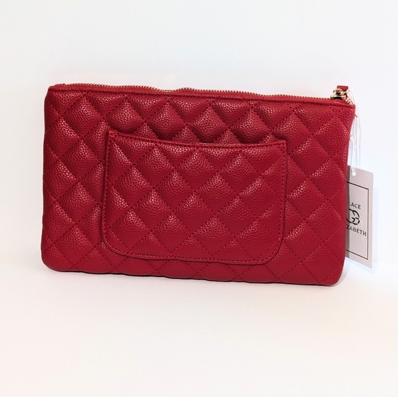 Grace Elizabeth Designer Red Padded Clutch NWT - Picture 2 of 9